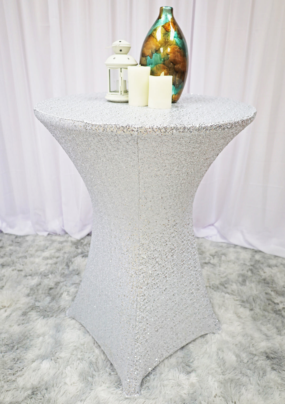 Cocktail Sequin Spandex Table Cover Fitted Event Tablecloth