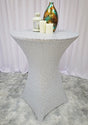 Sequin Spandex Cocktail Table Cover 36x42 Platinum