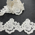 Embroidered Corded Lace Trim Ivory