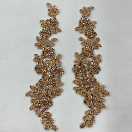 Beaded Corded Floral Lace Applique