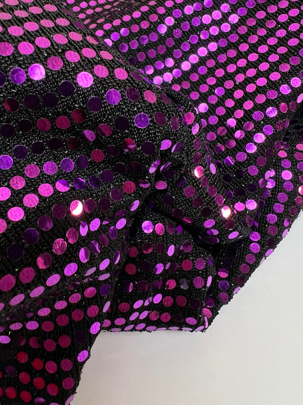 Polyester Elastane Sequin Knit Purple Black