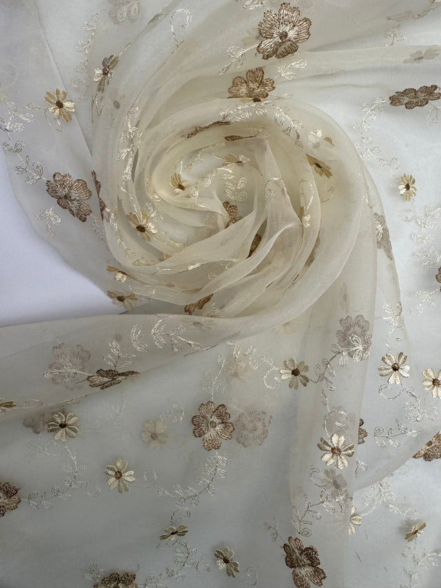 Embroidered Polyamide Viscose Organza