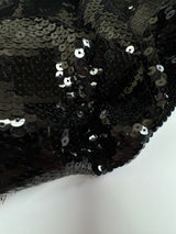 Black Crepe Sequined Polyamide Fabric
