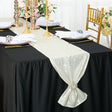 Sequin Taffeta Table Runner 12x108 Ivory