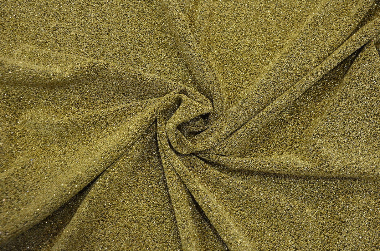 Stretch Glimmer Knit Polyester Spandex Fabric - Metallic Glitter Knit, 56" Width (1 Yard)