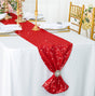 Sequin Taffeta Table Runner 12x108 Red