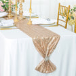 Sequin Taffeta Table Runner 12x108 Champagne