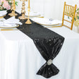 Sequin Taffeta Table Runner 12x108 Black