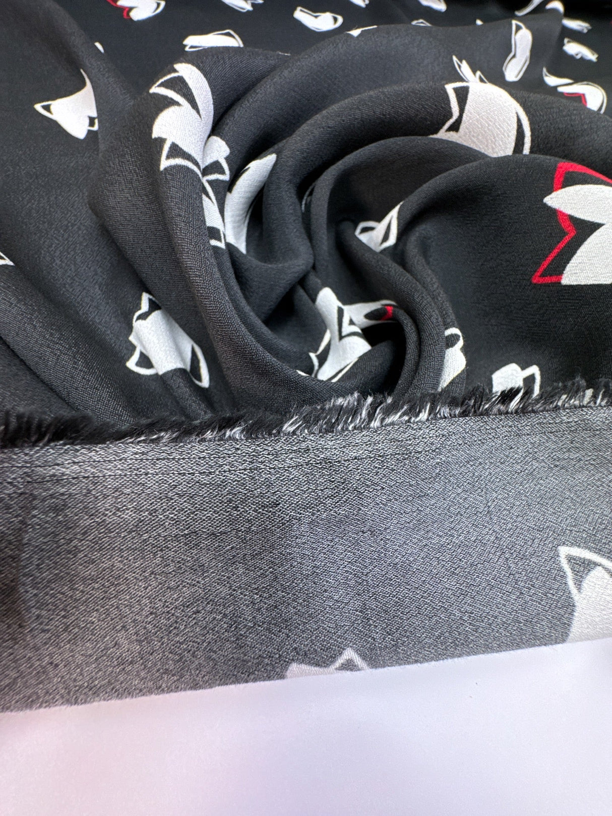 Viscose Crepe Black White Printed