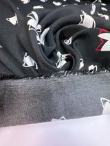 Viscose Crepe Black White Printed