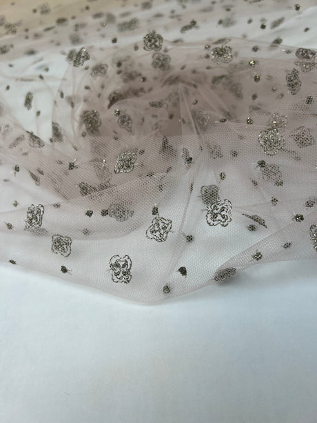 Lace Embroidered Golden Pink