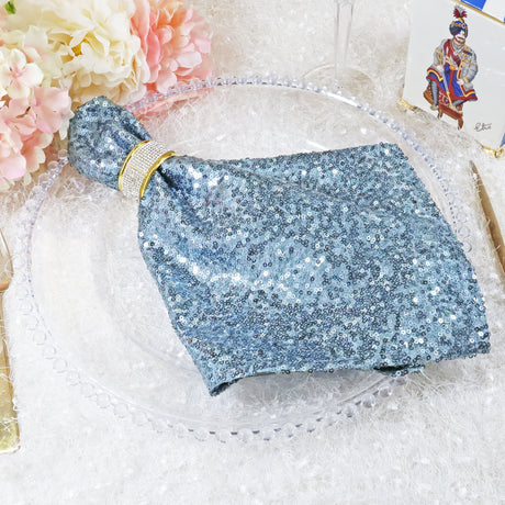 Elegant Sequin Taffeta Napkins for Table Decor