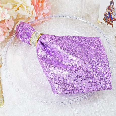 Premium Sequin Taffeta Table Napkins for Events