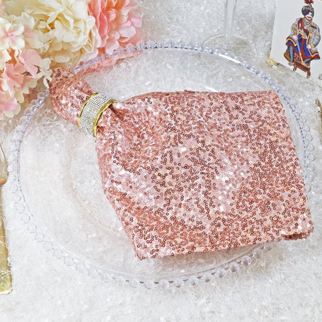 Elegant Sequin Taffeta Napkins for Table Decor