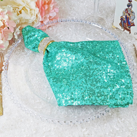 Premium Sequin Taffeta Table Napkins for Events
