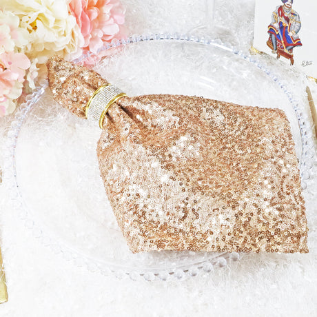 Elegant Sequin Taffeta Napkins for Table Decor