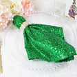 Sequin Taffeta Dinner Napkins 20x20 Emerald Green