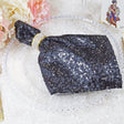 Sequin Taffeta Dinner Napkins 20x20 Pewter/Charcoal