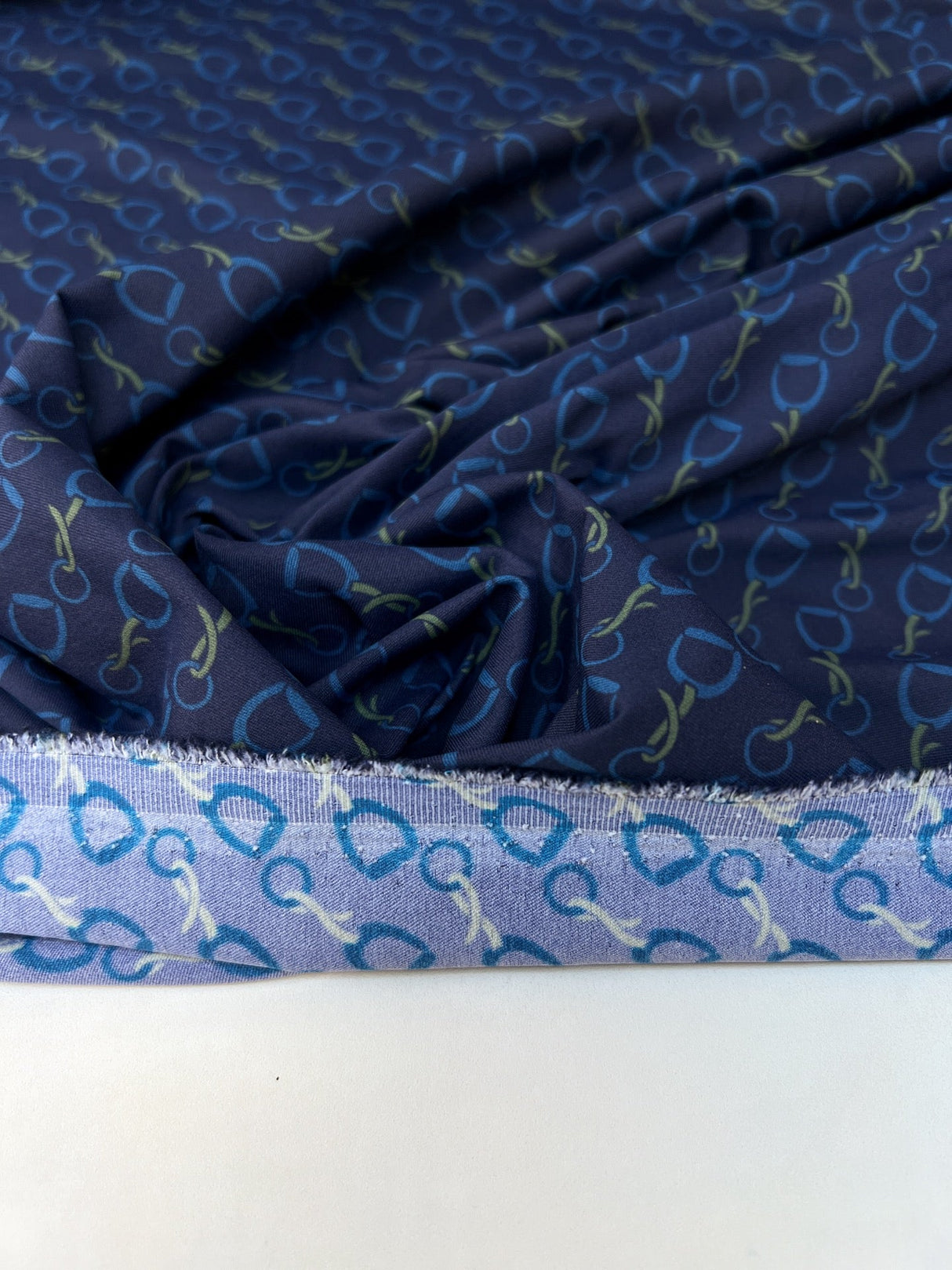 Printed Polyamide Elastane Knit Green-Blue