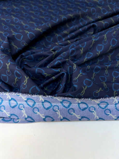 Printed Polyamide Elastane Knit Green-Blue