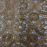 Polyester Galaxy Cord Embroidery Lace Fabric 50" Gold Copper