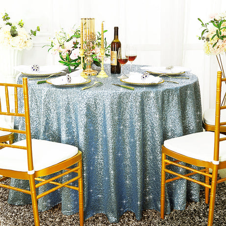 Round Sequin Taffeta Tablecloth