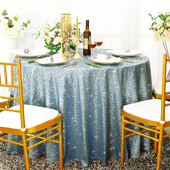 Round Sequin Taffeta Tablecloth
