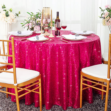 Round Sequin Taffeta Tablecloth