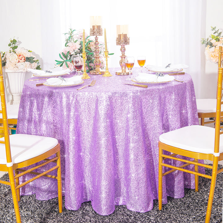 Round Sequin Taffeta Tablecloth