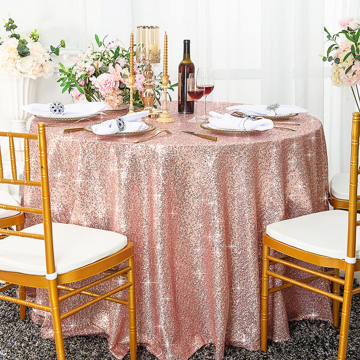 Round Sequin Taffeta Tablecloth