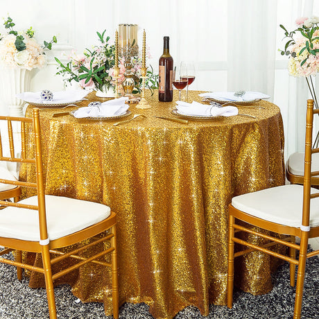 Round Sequin Taffeta Tablecloth