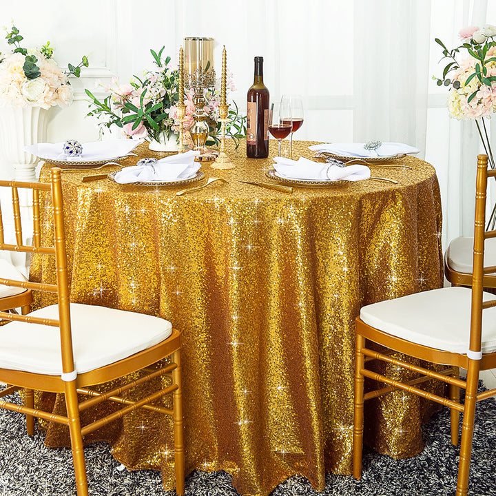 Seamless Round Sequin Taffeta Tablecloth