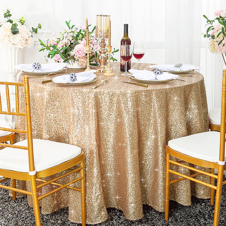 Round Sequin Taffeta Tablecloth