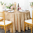 Round Sequin Taffeta Tablecloth 108 Champagne