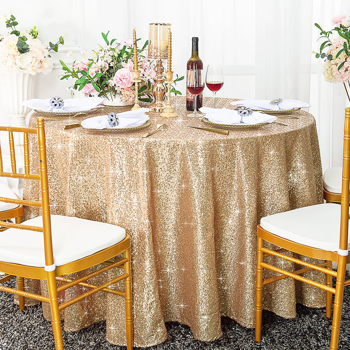 Seamless Round Sequin Taffeta Tablecloth