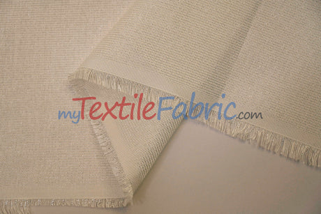 Metallic Vintage Linen Polyester Fabric - Imitation Burlap, Metallic Foil Vein, 58/60" Width (1 Yard)