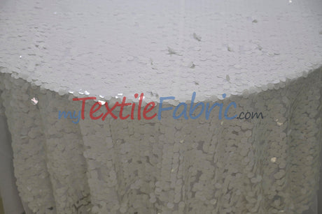 Fish Scale Paillette Sequins Polyester Fabric - 9Mm Sequins, 54" Width, Multiple Colors (1 Yard)