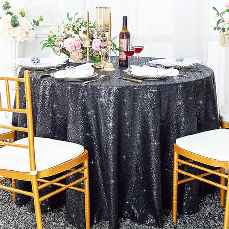Round Sequin Taffeta Tablecloth