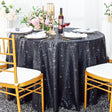 Round Sequin Taffeta Tablecloth 132 Pewter/Charcoal