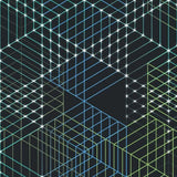 Printed Spandex City Grid Fabric