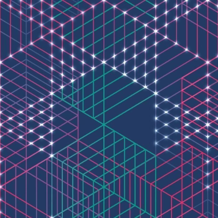 Printed Spandex City Grid Fabric