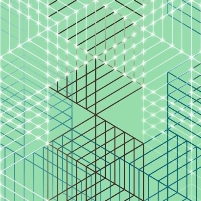 Printed Spandex City Grid Fabric