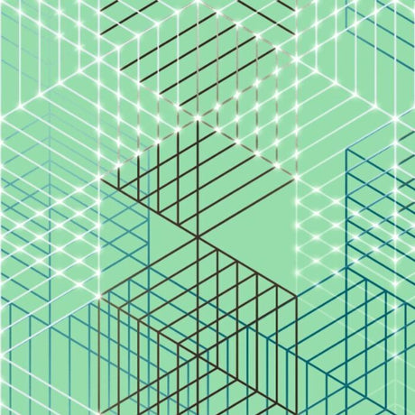 Printed Spandex City Grid Fabric