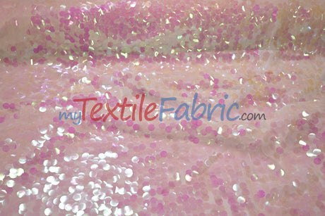 Fish Scale Paillette Sequins Polyester Fabric - 9Mm Sequins, 54" Width, Multiple Colors (1 Yard)