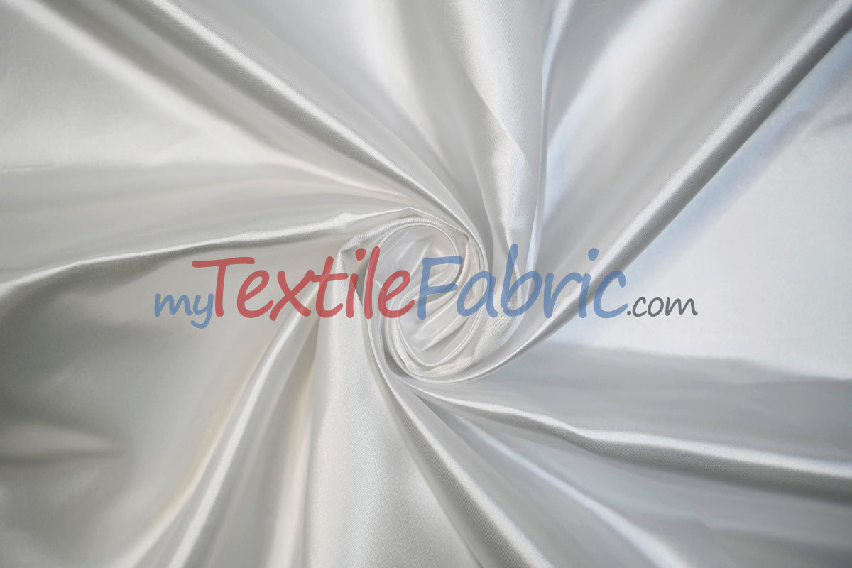 Bridal Satin Polyester Fabric - Shiny Solid, 58/60" Width, Multiple Colors (Yards, Bolts, Sample Swatches)
