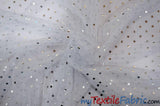 Bridal Tulle With Metallic Polka Dot Polyester Fabric - White And Ivory, Sheer, 58/60" Width (Yards)