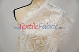 Butterfly Embroidery Cotton Fabric - White, Offwhite, Ecru, Black, 52-54" Width (1 Yard)