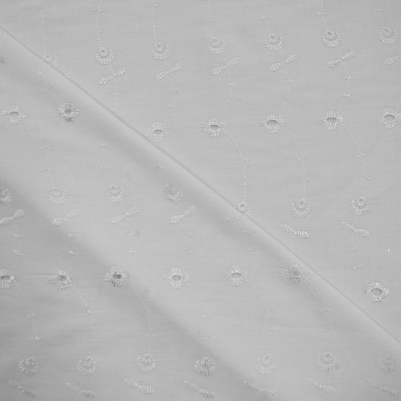 Polyester Cotton Eyelet Embroidery Fabric - No Scallop Ends, Multiple Colors, 60" Wide (1 Yard)