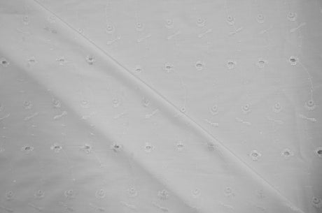 Polyester Cotton Eyelet Embroidery Fabric - No Scallop Ends, Multiple Colors, 60" Wide (1 Yard)