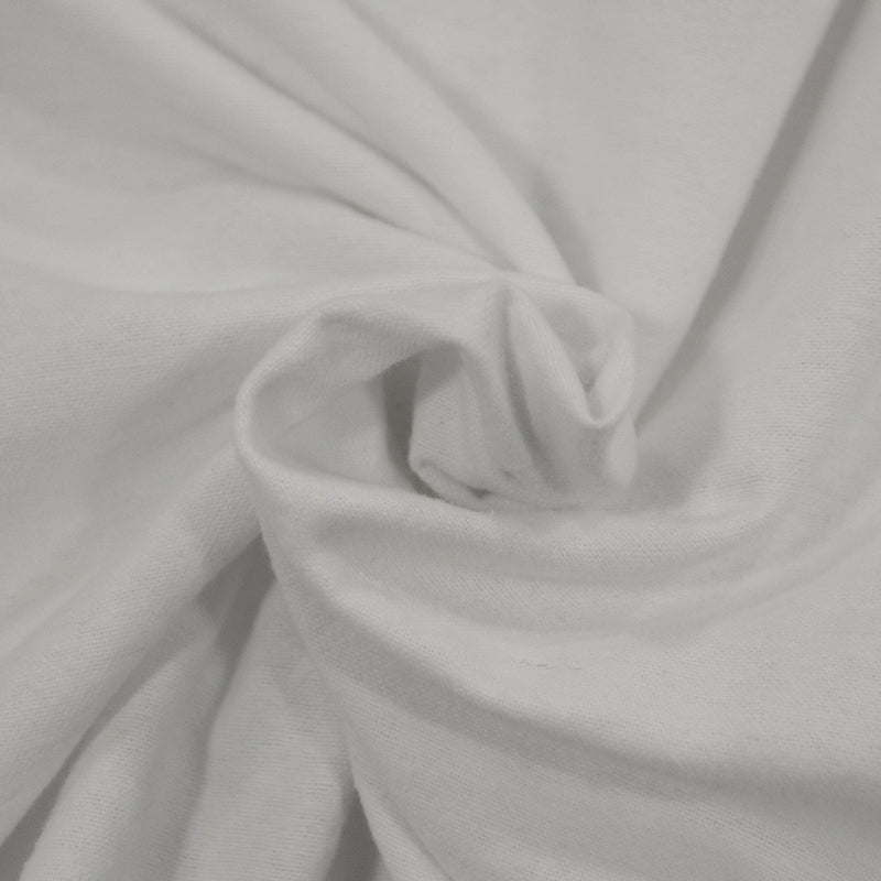 100 Percent Cotton White Flannel Fabric - White Solid, 60" Width (By The Continuous Yard)